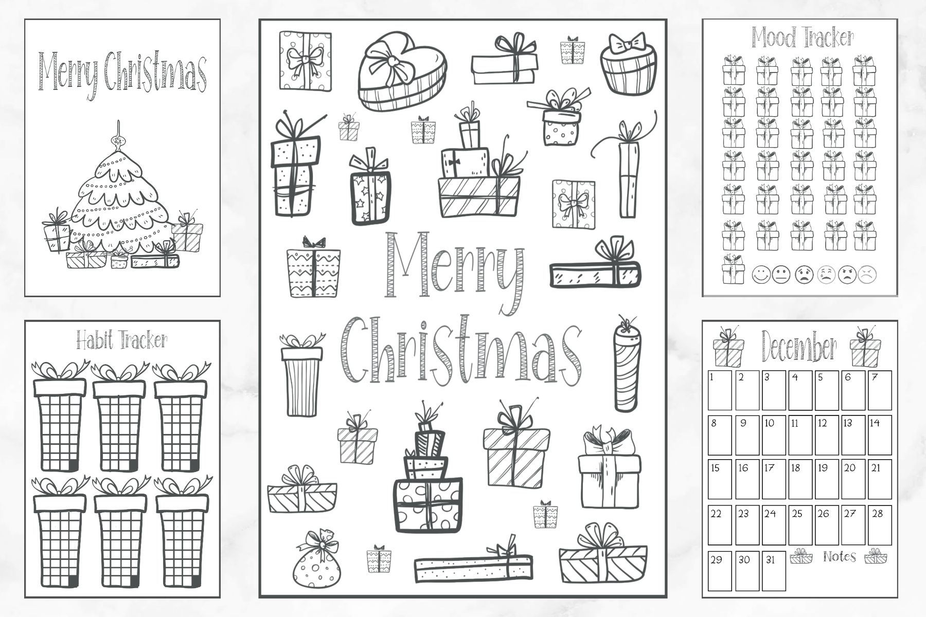 free printable christmas bullet journal pages - the clever side
